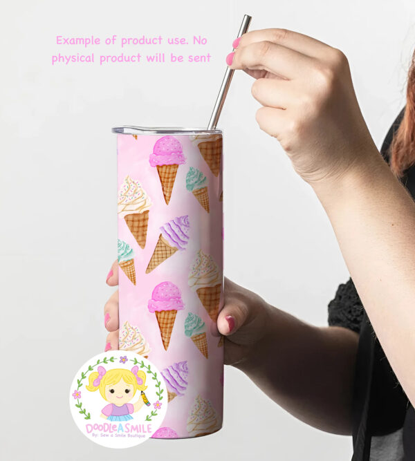 Pastel Ice Cream Cones Seamless File - Image 3