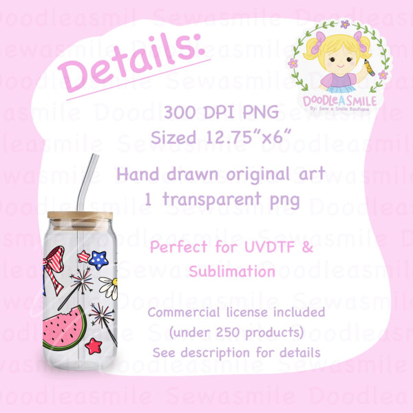 4th of July Glass Can Wrap PNG - Image 2