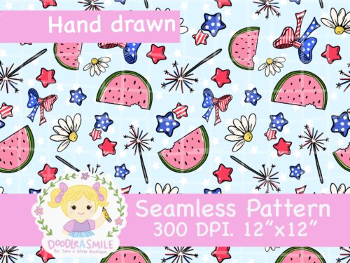 4th of July Seamless File- BLUE