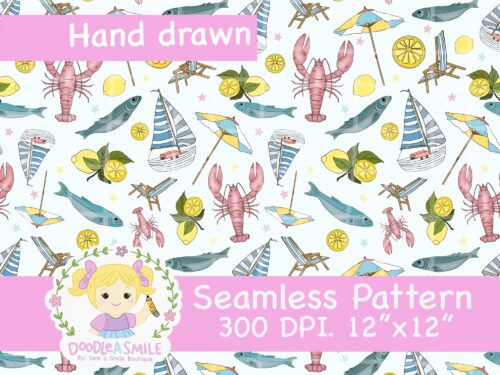 Amalfi Coast Seamless File - Blue