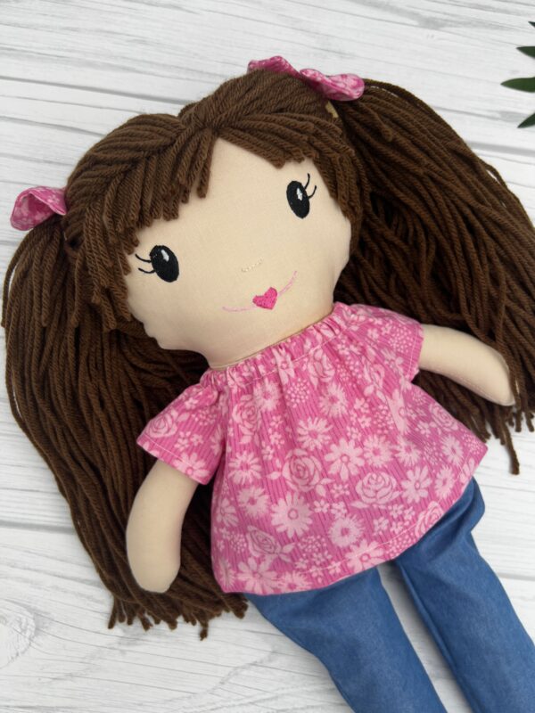 Handmade Rag Doll with yarn hair - Image 15