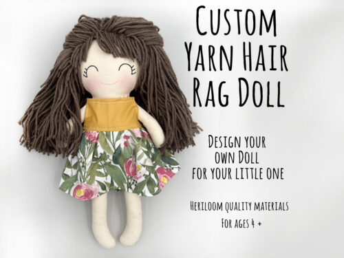 Handmade Rag Doll with yarn hair