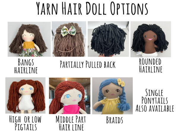 Handmade Rag Doll with yarn hair - Image 4