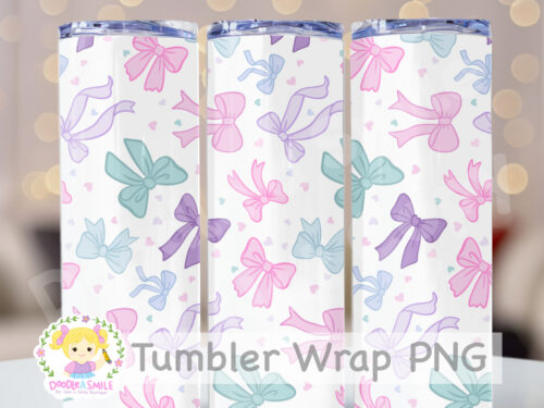 Coquette Bow- Pastels Tumbler Wrap PNG
