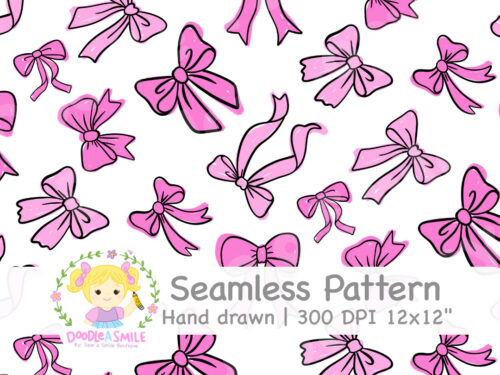 Coquette Bow- Messy PINK Seamless File