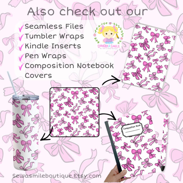 Coquette Bow- Messy PINK Seamless File - Image 8