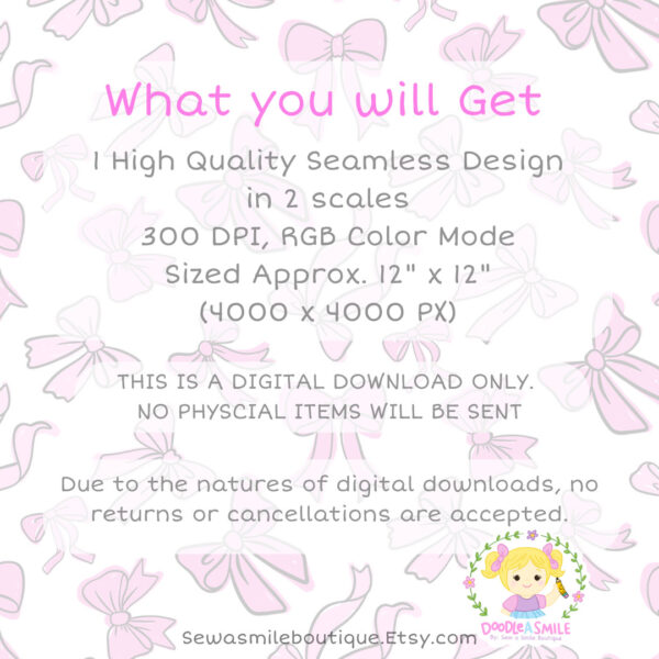 Coquette Bow- Messy PINK Seamless File - Image 7