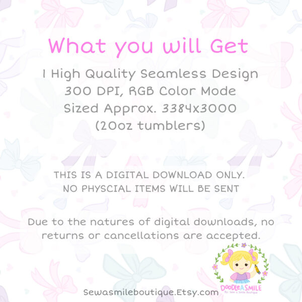 Coquette Bow- Pink Tumbler Wrap PNG - Image 8