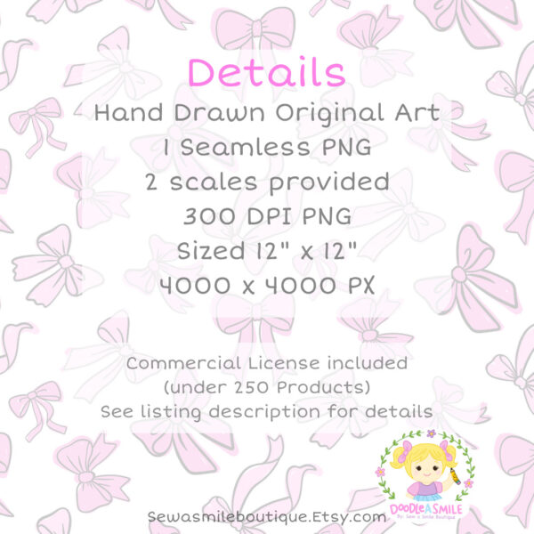 Coquette Bow- Messy PINK Seamless File - Image 4