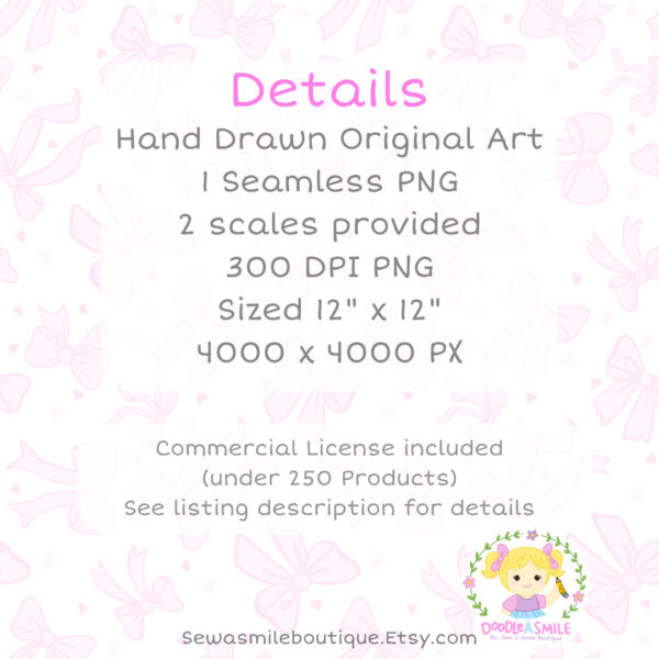 Coquette Bow- PINK Seamless File - Image 3