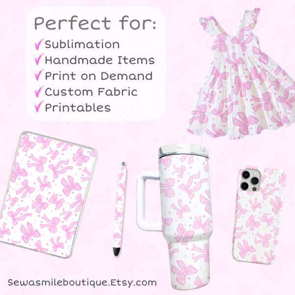 Coquette Bow- PINK Seamless File - Image 4