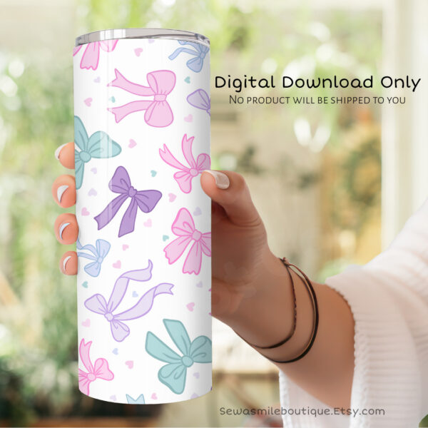 Coquette Bow- Pastels Tumbler Wrap PNG - Image 10