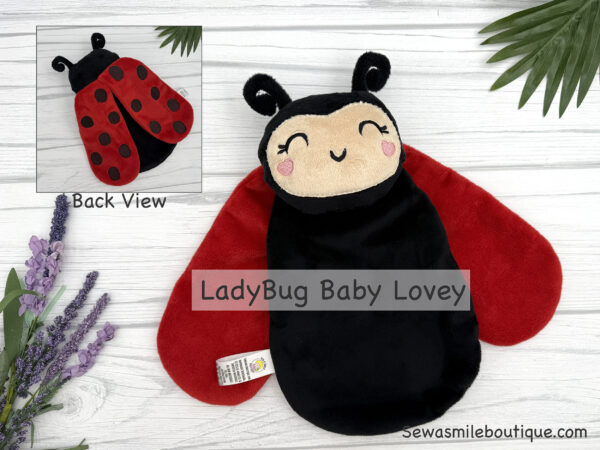 Lady Bug Personalized Baby Lovey - Image 4