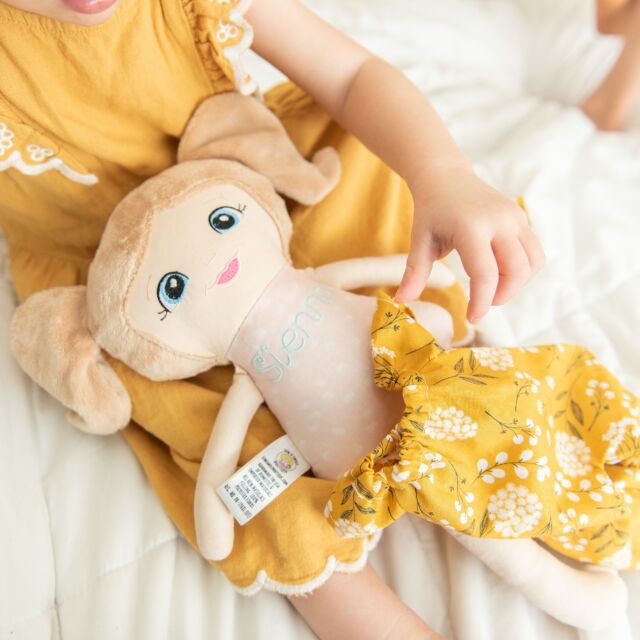Such a cute picture of this cutie playing dress up with her dolly. Isn’t this yellow so perfect for spring?

Taking off and putting on doll clothes is excellent for building motor skills. Just another reason why you should order a doll for your little one. 

#swaddlebaby
#doll
#babygiftideas
#myfirstdoll
#justlikemom 
#birthdaygiftsforgirls
#handmadelove
#clothbaby
#handmadeisbetter
#madebyhand
#smallshop
#supportsmall
#buyhandmade
#handmade
#handmadedolls
#customdoll
#clothdoll
#heirloomdoll
#firstbirthday
#minimalistdoll