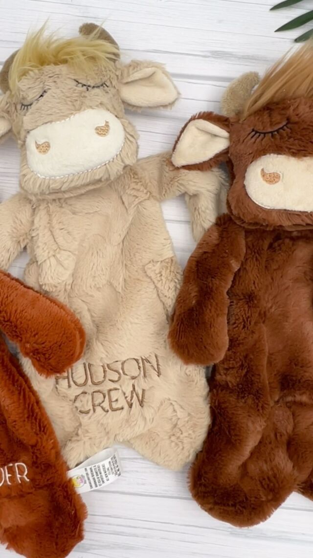 One of these loveys is headed to a little boy who can’t wait to get his moo moo. He’s been patiently waiting and it’s finally headed to him. #babyloveytoy #highlandcows🐮

 #momoflittlecowboys #cowbabyshower #cowbabygirl #farmbabies #personalizedgifts #securityblanket #handmadewithlove #momlife