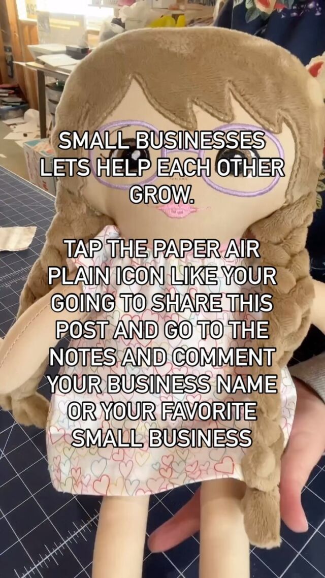 Bring a small business can be hard, so let’s help small businesses grow. Leave a note on the reel of your small business or your favorite small business. Then take a look through those shared and find some new small businesses to follow. 

And I’d love it if you could share and follow my small business @sew.a.smile.boutique 

Happy Monday 

#smallbusinesswomen #handmadedolls #handmadewithlove #supportsmallbusiness #handmadesmallbusiness #momprenuerlife #mommymaker