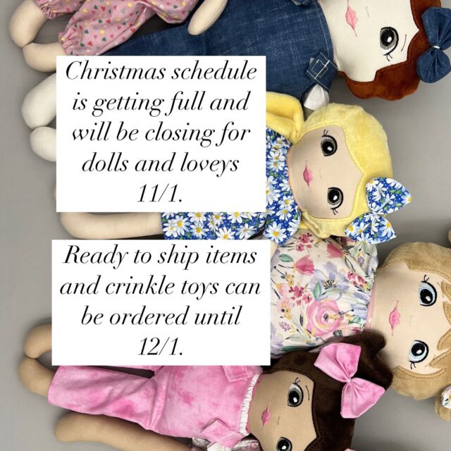 Only a few more days to order a custom doll or lovey for Christmas. 🎅🏻 🎄 

#customdoll #personalizeddoll #lookalikedoll #momofgirls🎀🎀