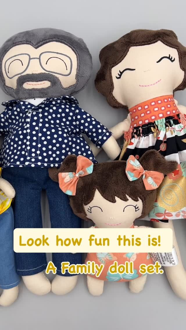 This was such a fun order. A little family doll set. 

#familyisforever #customdolls #clothdoll #babydollset #smallbusinessmom #handmadedolls