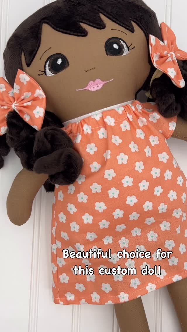 Beautiful custom doll. I love the fabric they choose for her outfit. 
#customdolls #handmadedolls #heirloomdoll #granddaughterlove❤️